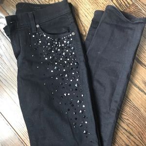 7 for all mankind embellished skinny jeans, sz 28